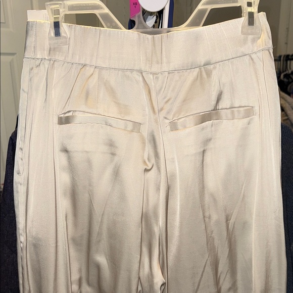 Abercrombie & Fitch Cream Wide Leg Satin Pants - Picture 9 of 9